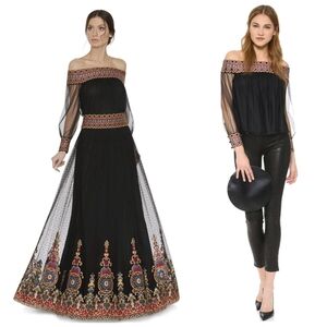 Alice + Olivia Sidney Off The Shoulder Embroidered Size 4